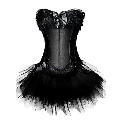 

basque bustier corset burlesque lace-up boned halloween dancer skirt outfits plus size s-6xl