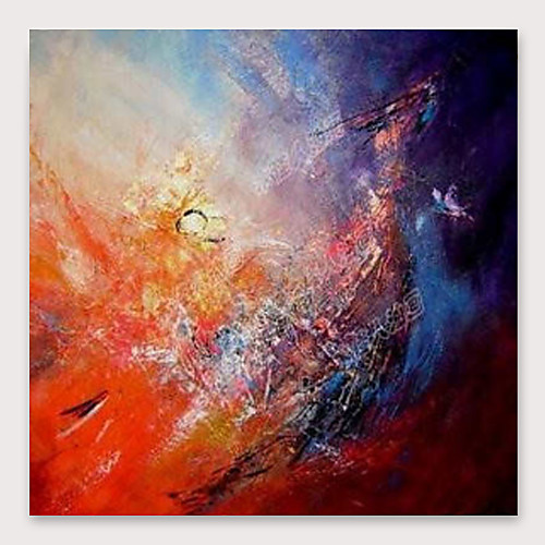 

Oil Painting Hand Painted Square Abstract Modern Stretched Canvas