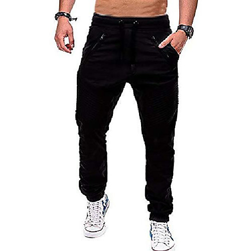 

mens athletic joggers gym pants - slim fit track pants fashion workout pants black us 2xl