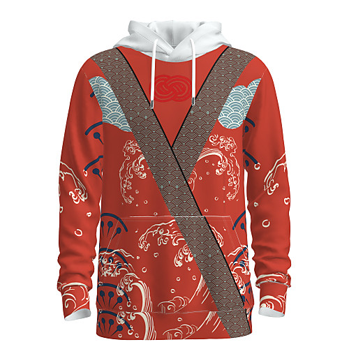 

Men's Pullover Hoodie Sweatshirt Graphic Tribal Chinese Style Weekend 3D Print Casual Streetwear Hoodies Sweatshirts Red