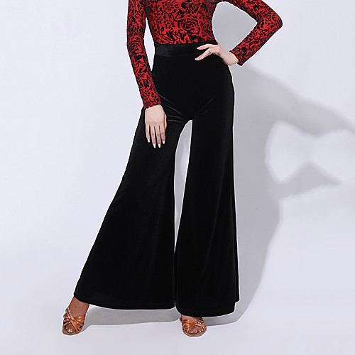 

Latin Dance Pants Split Joint Women's Training Performance Velvet