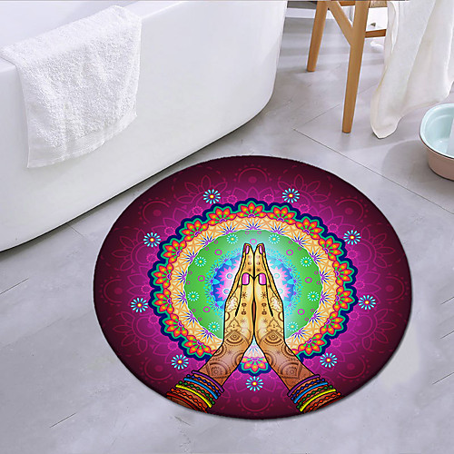 

Mandala Round Mat Carpet Door Mat Bedroom Living Room Carpet Study Room Carpet Kitchen Bathroom Anti-slip Mat