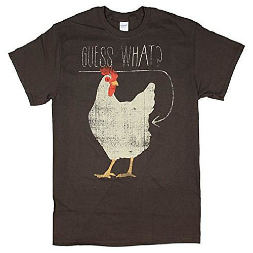 

guess what chicken butt mens graphic t-shirt (xx-large) brown