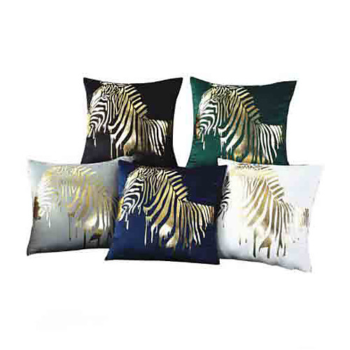 

5 pcs Velvet Pillow Cover, Animal Square Traditional Classic