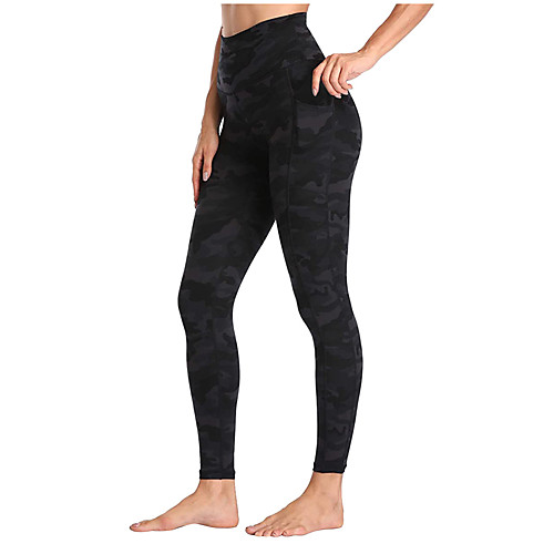 

Women's Sporty Comfort Sports Gym Yoga Pants Leggings Pants Camouflage Leopard Snake Print Full Length Pocket Black Green Dark Gray Brown Light Green