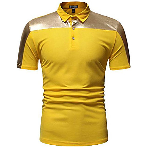

mens polo t-shirts golf tennis short sleeve tee tops jza483 yellow m