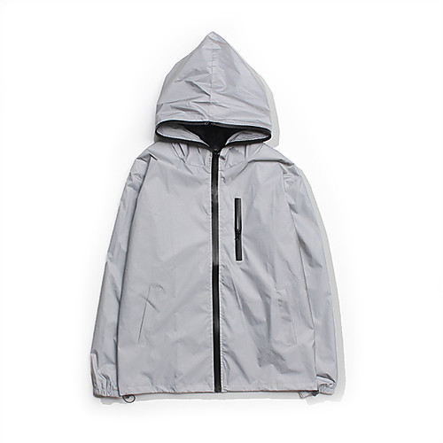 

reflective coat hooded windbreaker fashion runing pocket jacket (s)