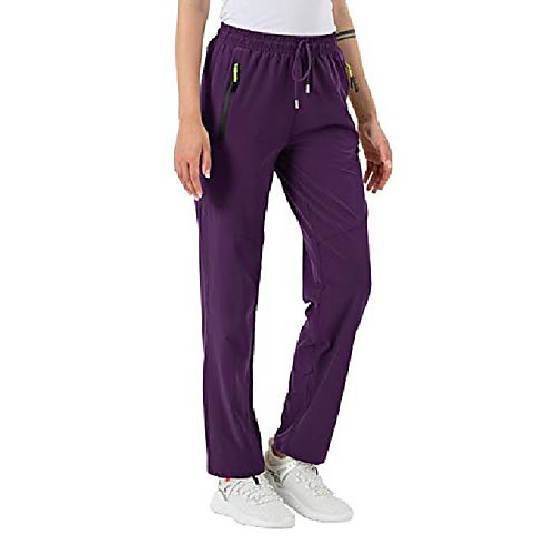 

women's outdoor lightweight sportswear quick dry water resistant mountain hiking pants (purple,s)