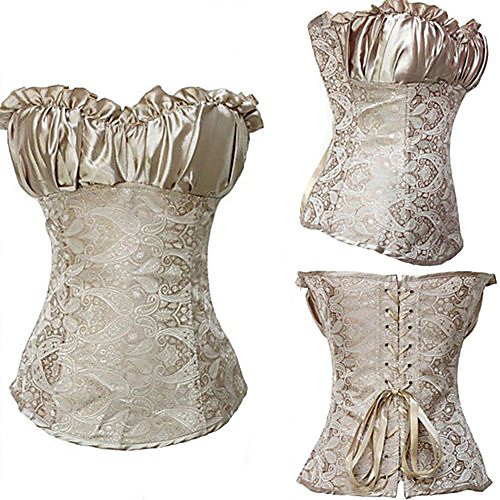 

silver basques renaissance satin corset top lingerie plus size s-6xl