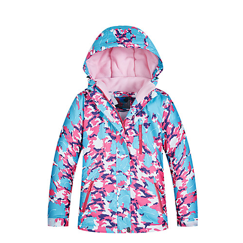 

MUTUSNOW Girls' Ski Jacket Skiing Camping / Hiking Snowboarding Thermal Warm Waterproof Windproof Space Cotton Terylene Flannel Winter Jacket Ski Wear / Kids / Patchwork