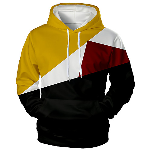 

Men's Pullover Hoodie Sweatshirt Graphic 3D Hooded Daily 3D Print 3D Print Hoodies Sweatshirts Long Sleeve Yellow