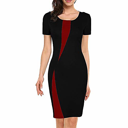

women's wear to work short sleeve office work casual pencil dress bodycon formal business party church midi dress