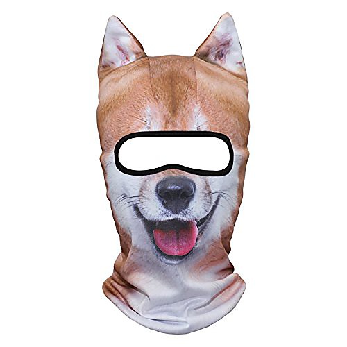 

3d animal ears balaclava windproof face mask protection for skiing snowboard cycling motorcycle music festivals raves halloween party summer winter cold weather sports funny shiba dog meb-04