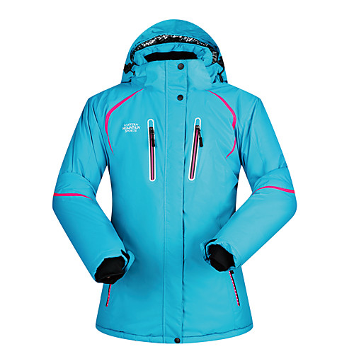 

MUTUSNOW Women's Ski Jacket Skiing Camping / Hiking Snowboarding Waterproof Windproof Warm Polyester Winter Jacket Ski Wear / Solid Colored / Solid Color