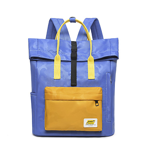 

Unisex Oxford Cloth Canvas School Bag Rucksack Commuter Backpack Large Capacity Zipper Color Block School Office & Career Backpack Black Blue Red Yellow