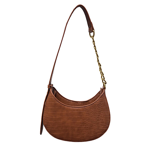 

Women's Bags PU Leather Top Handle Bag Hobo Bag Baguette Bag Chain Daily Handbags Chain Bag White Black Brown