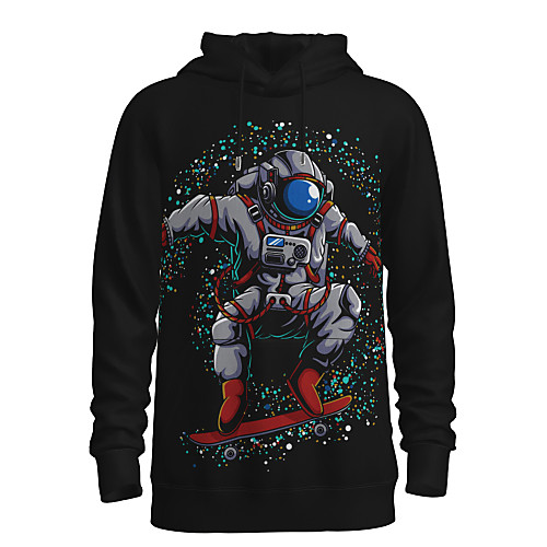 

Men's Pullover Hoodie Sweatshirt Graphic 3D Astronaut Daily 3D Print 3D Print Casual Hoodies Sweatshirts Black