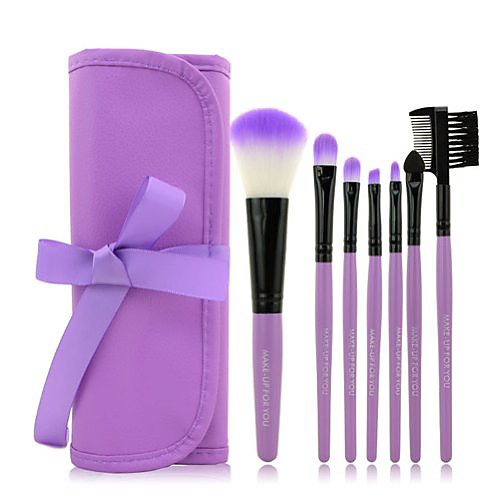 

nsstar professional powder foundation blusher cosmetic makeup brush set (7pcs, purple)