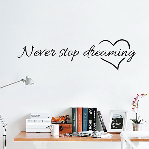 

Never Stop Dreaming Characters / Hearts Wall Stickers Plane Wall Stickers Decorative Wall Stickers PVC Home Decoration Wall Decal Wall Decoration 1pc 5815cm