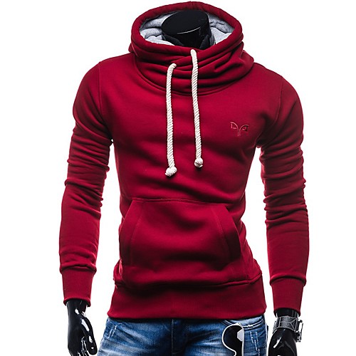 

Men's Pullover Hoodie Sweatshirt Solid Color Hooded Daily Casual Hoodies Sweatshirts Long Sleeve Wine Camel Light gray