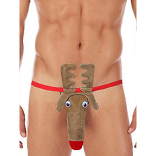 

Men's 1 Piece Basic G-string Underwear - Normal Low Waist Brown One-Size