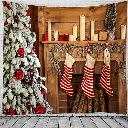 

Christmas Santa Claus Holiday Party Wall Tapestry Art Decor Blanket Curtain Picnic Tablecloth Hanging Home Bedroom Living Room Dorm Decoration Fireplace Gift