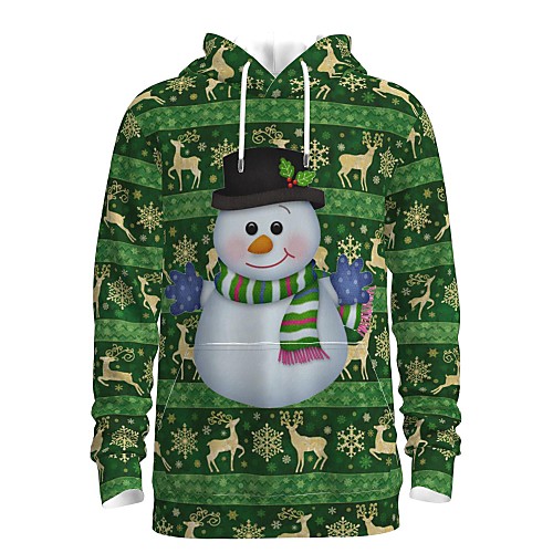 

Men's Pullover Hoodie Sweatshirt Striped Graphic 3D Christmas Daily 3D Print 3D Print Christmas Hoodies Sweatshirts Green