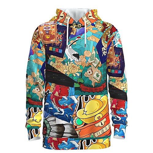 

Men's Pullover Hoodie Sweatshirt Graphic 3D Chinese Style 3D Print 3D Print Casual Hoodies Sweatshirts Yellow