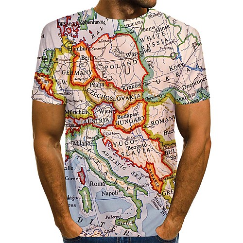 

Men's T shirt 3D Print Graphic Print Short Sleeve Daily Tops Streetwear Rainbow