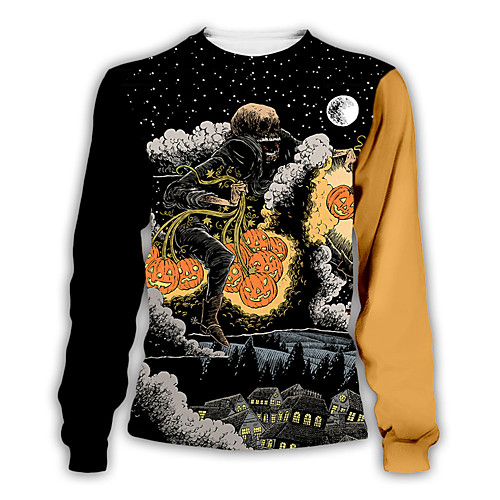 

Men's Pullover Sweatshirt Graphic Party Halloween 3D Print Party Halloween Hoodies Sweatshirts Rainbow