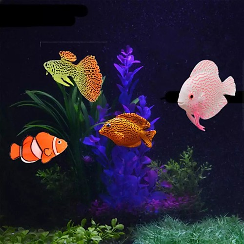

Fish Tank Aquarium Decoration Fish Bowl Artificial Fish Rainbow Cute Special Material 4 Pieces 2 cm