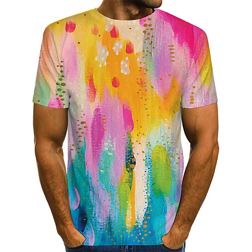 

Men's T shirt 3D Print Rainbow Graphic 3D Print Short Sleeve Daily Tops Streetwear Rainbow