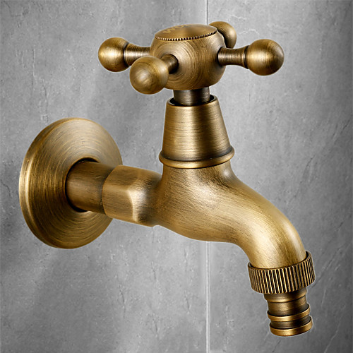 

SingleHandleWashing Machine Tap,Wall MountedOne HoleCenterset, Superior Quality Antique Brass Faucets