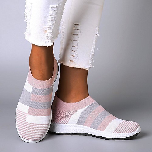 

women comfy color block slip-on running sneakers - s100245-pink / us10 (42)