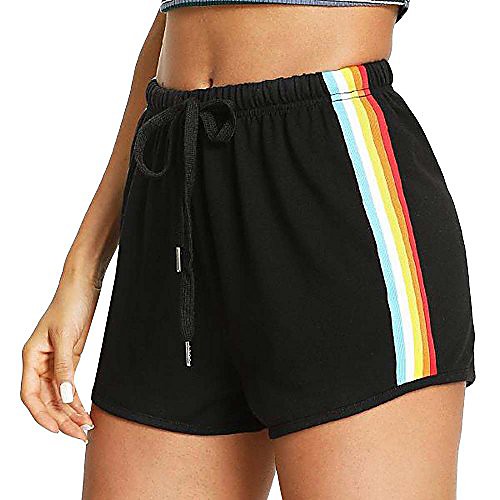 

nevera women's summer elastic mini drawstring hot sports shorts teen girls gym workout yoga shorts black
