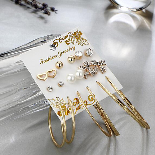 

Women's Jewelry Set Earrings Set Geometrical Heart Fashion Imitation Pearl Gold Plated Earrings Jewelry Gold / Silver For Christmas Halloween Party Evening Gift Prom 1 set