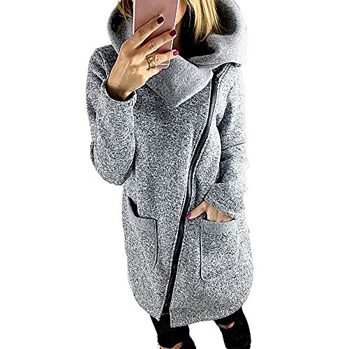

womens warm hooded coat solid high collar jacket oblique side zipper sweatshirt outwear