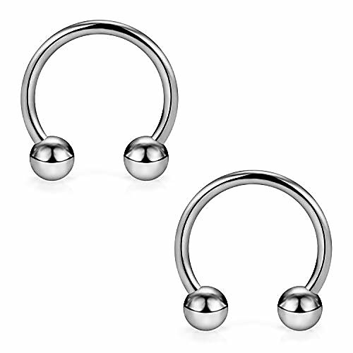 

2pcs 16g g23 titanium horseshoe septum ring nose rings hoop helix daith cartilage tragus earrings nipple eyebrow body piercing jewelry 12mm