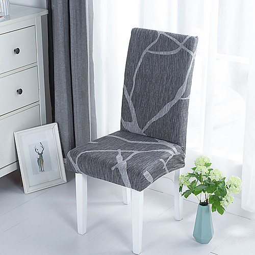 

1 Piece Geometric Print Stretch Removable Washable Short Dining Chair Covers, Dining Room Chair Protector Seat Slipcover for Hotel,Banquet,Wedding,Party