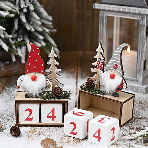

Santa Claus Wooden Calendar Decorations Decorations Calendar Countdown Decorations