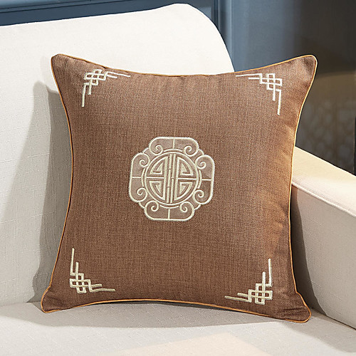 

Cotton linen Embroidered Modern Simplicity Pillow Case Cover Modern Sample Room Cushion Cover Living Room Bedroom Sofa Cushion Cover