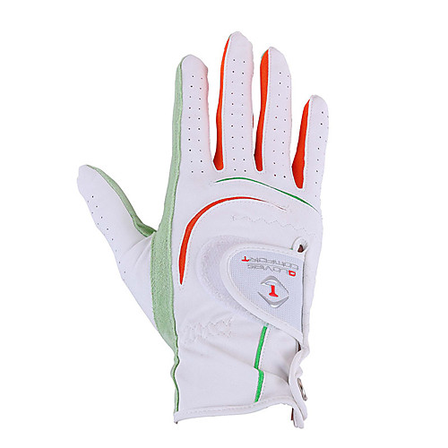 

Golf Glove Golf Full Finger Gloves Women's Anti-Slip UV Sun Protection Breathable PU Leather Microfiber Training Outdoor Competition WhitePink / Sweat wicking