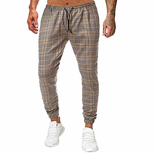 

men's classic plaid pants,mens chinos slim fit stretch flat-front skinny dress pants trousers running joggers sweatpants