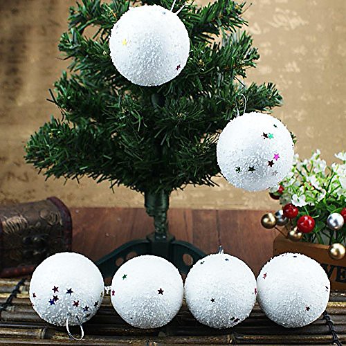 

6 pcs 40mm christmas balls ornaments for xmas tree - shatterproof christmas tree holiday decorations pendant large foam matte hanging ball seasonal decorative baubles set
