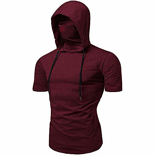 

,sloid mask skull long sleeve sport pullover hooded zip sweatshirt jacket coat (m, reda)