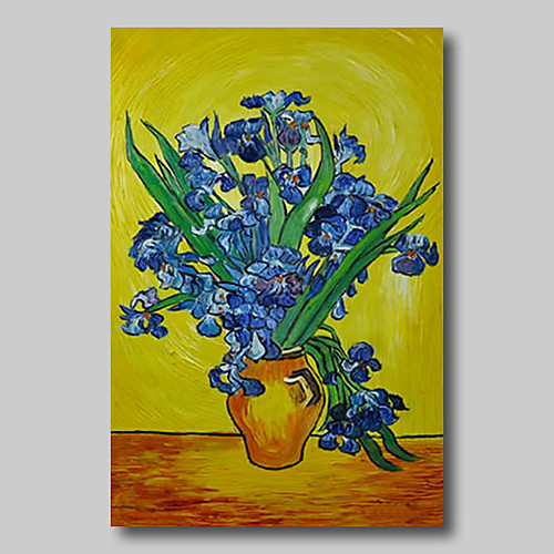 

Oil Painting Hand Painted Van Gogh Abstract Floral / Botanical Comtemporary Modern Stretched Canvas