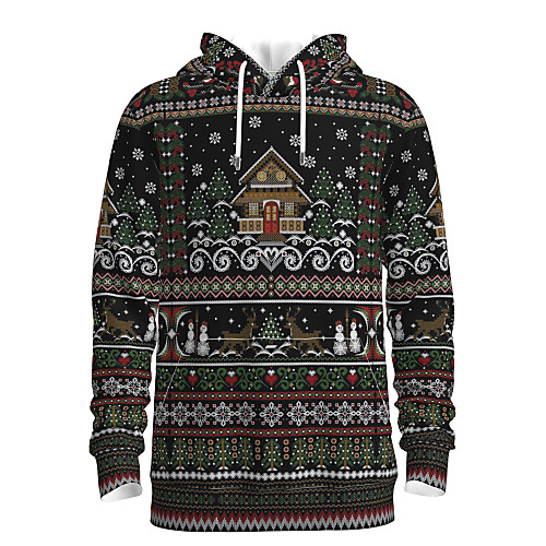 

Men's Pullover Hoodie Sweatshirt Print Graphic 3D Christmas Daily 3D Print 3D Print Christmas Hoodies Sweatshirts Black