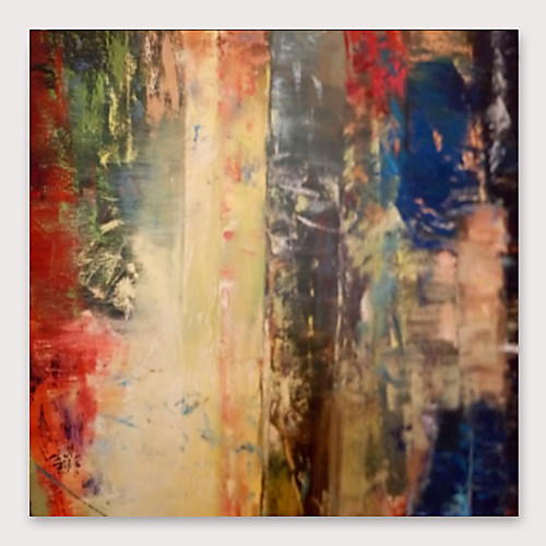 

Oil Painting Hand Painted Square Abstract Modern Stretched Canvas