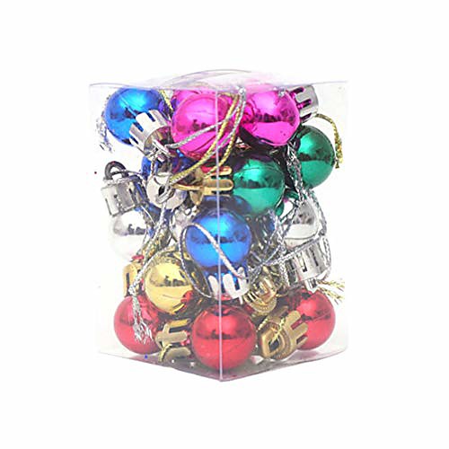 

24pcs shatterproof christmas baubles mini christmas ball holiday decor christmas tree ornaments 2cm (mixed color)