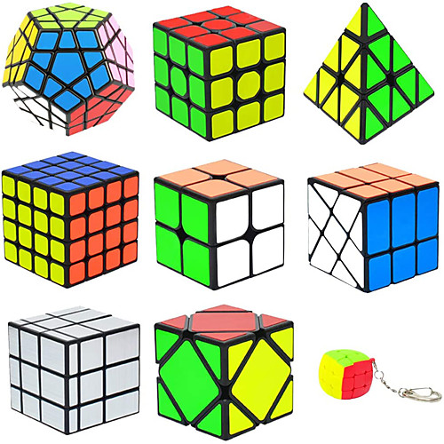 

Speed Cube Set 9 pcs Magic Cube IQ Cube 222 333 Speedcubing Bundle Stress Reliever Puzzle Cube Smooth Office Desk Toys Brain Teaser Pyramid Mirror Megaminx Kid's Adults Toy Gift